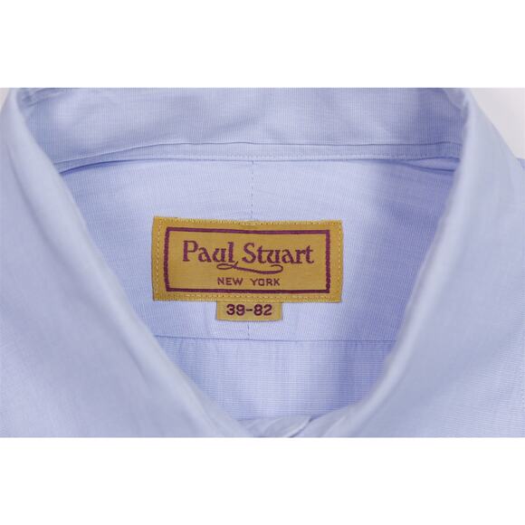 Paul Stuart Light Blue Slim Fit Cotton Dress Shirt (39) 15.5-32 - Picture 6 of 7